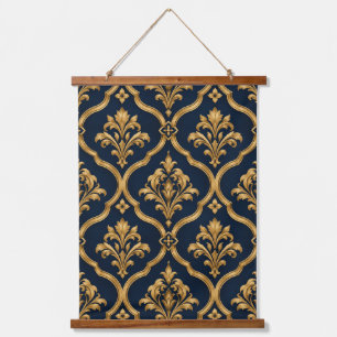 Tapisserie Suspendue Design de motif vintage élégant en or et damas mar