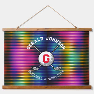 Tapisserie Suspendue Design minimaliste Élégant Golf Monogramme