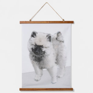 Tapisserie Suspendue Dessin Keeshond Chiot - Joli dessin original Chien
