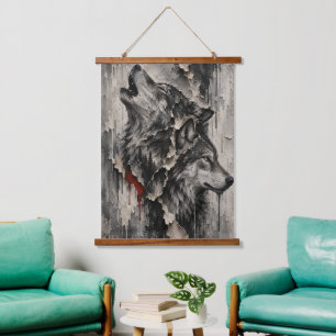 Tapisserie Suspendue Deux Loups, Un Cœur