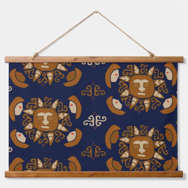 Tapisserie Suspendue Dieux solaires indiens Kuna (Devant)