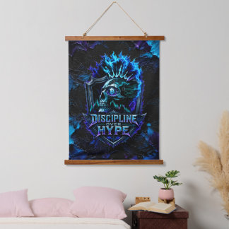 Tapisserie Suspendue Discipline Plutôt que Hype Bitcoin Pinceau Bleu