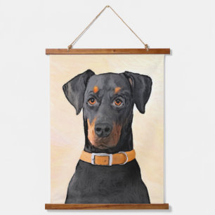 Tapisserie Suspendue Doberman Pinscher Peinture non découpée Art origin