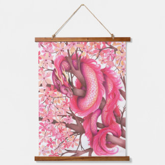 Tapisserie Suspendue Dragon de fleurs roses