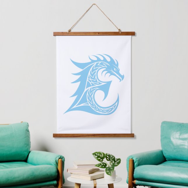 Tapisserie Suspendue Dragon Styled Letter E, Dragon Alphabet, Monogram (Salon)