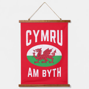 Tapisserie Suspendue Drapeau Cymru Am Byth Wales Fier Rugby Vintage gal