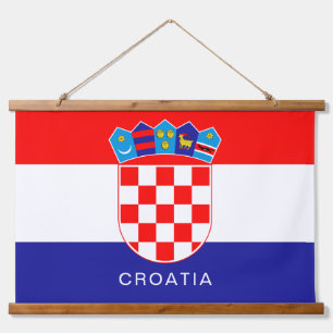 Tapisserie Suspendue Drapeau de Croatie avec texte personnalisé