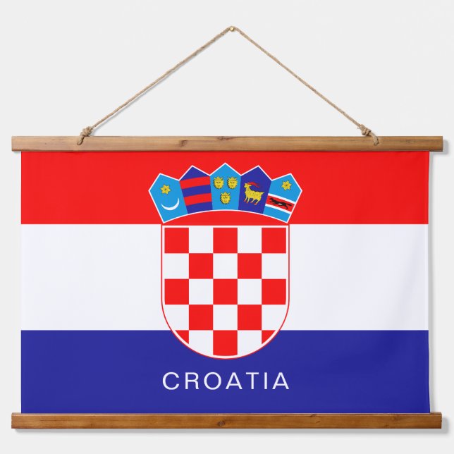 Tapisserie Suspendue Drapeau de Croatie avec texte personnalisé (Devant)