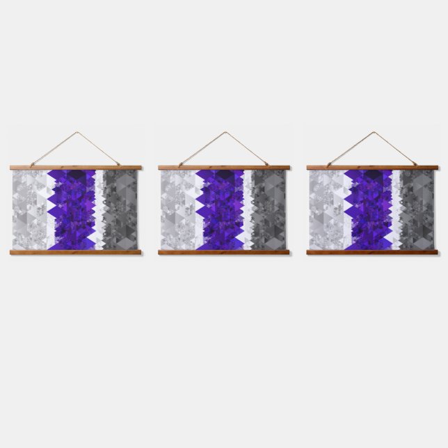 Tapisserie Suspendue Drapeau de fierté Greygender Boho Géométrique Mod  (Tripler)