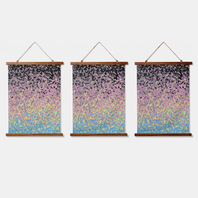 Tapisserie Suspendue Drapeau de fierté polygender pixelisé funky tripan (Tripler)