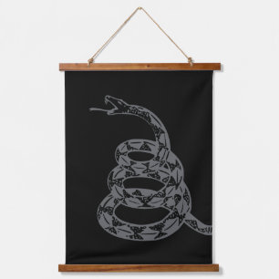 Tapisserie Suspendue Drapeau de Gadsden Ne Marchez pas sur Moi Gris
