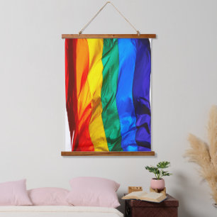 Tapisserie Suspendue Drapeau de la fierté gay de SlipperyJoe's agitant 