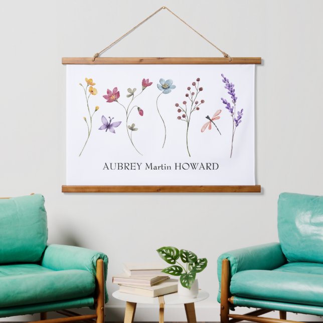 Tapisserie Suspendue Drapeau de la toile de nom de fille | Signal de no (Salon)