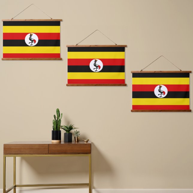 Tapisserie Suspendue Drapeau de l'Ouganda (Asymétrique)