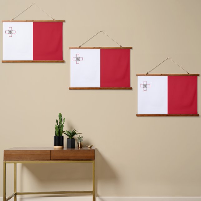 Tapisserie Suspendue Drapeau de Malte (Asymétrique)