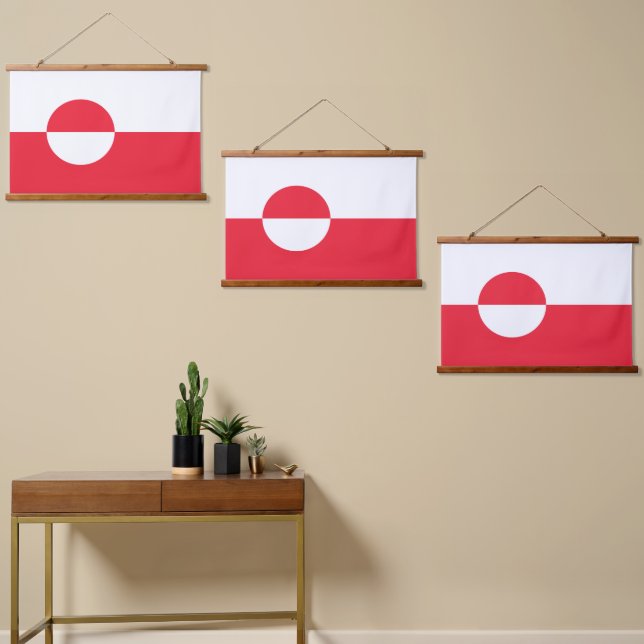 Tapisserie Suspendue Drapeau du Groenland (Asymétrique)