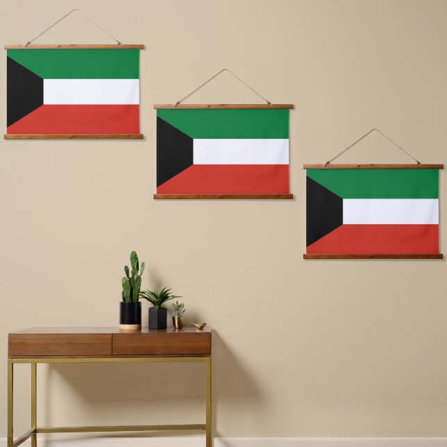 Tapisserie Suspendue Drapeau du Koweït (Asymétrique)
