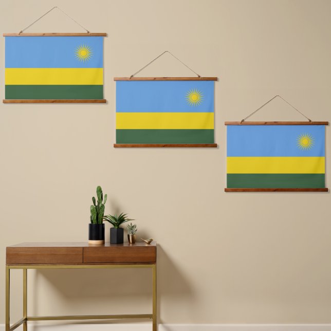 Tapisserie Suspendue Drapeau du Rwanda (Asymétrique)
