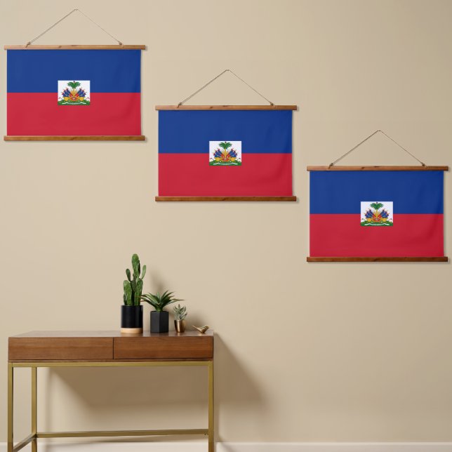 Tapisserie Suspendue Drapeau Haïti (Asymétrique)