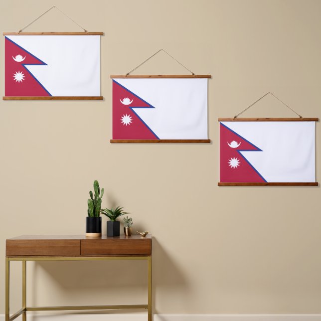 Tapisserie Suspendue Drapeau népalais (Asymétrique)