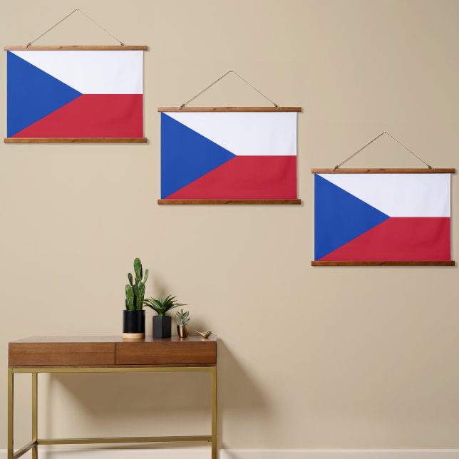 Tapisserie Suspendue Drapeau République tchèque (Asymétrique)