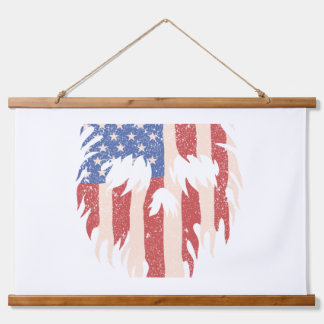 Tapisserie Suspendue Drapeau USA Crâne Barbe | Design Patriotique en Dé