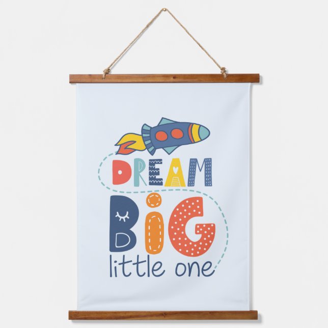 Tapisserie Suspendue Dream Big Little One Rocket (Recto)