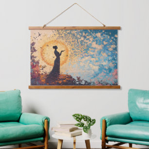 Tapisserie Suspendue Dreamlike Serenity : Imaginaire Silhouette Wall Ta