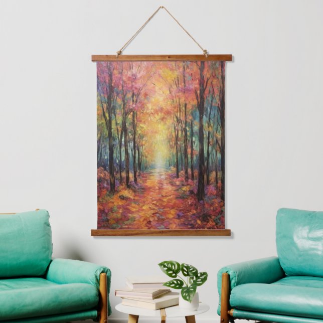 Tapisserie Suspendue Dreamy Fall Forest Walk Art (Salon)