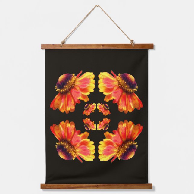 Tapisserie Suspendue Dreamy Zinnia Flower Abstract Art (Recto)