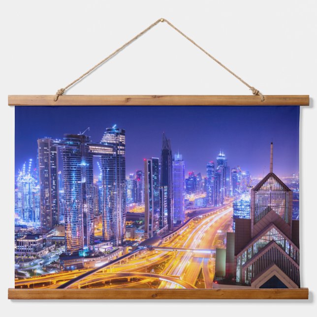 Tapisserie Suspendue Dubaï Inde la nuit (Devant)