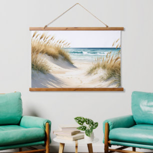 Tapisserie Suspendue Dunes de sable de la plage de l'océan Herbes Allée