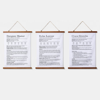 Tapisserie Suspendue Dungeons and Dragons Archetype Trio