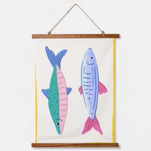 Tapisserie Suspendue Duo de sardines (Recto)