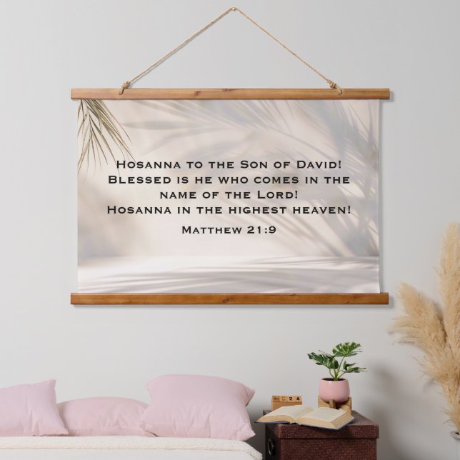 Tapisserie Suspendue Écriture du dimanche des Rameaux avec des ombres d (Chambre à coucher)