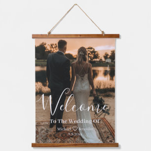 Tapisserie Suspendue écriture manuscrite minimaliste mariage photo sign