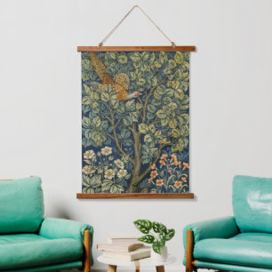 Tapisserie Suspendue Écureuil Vintage de Morris et Motif de fleurs