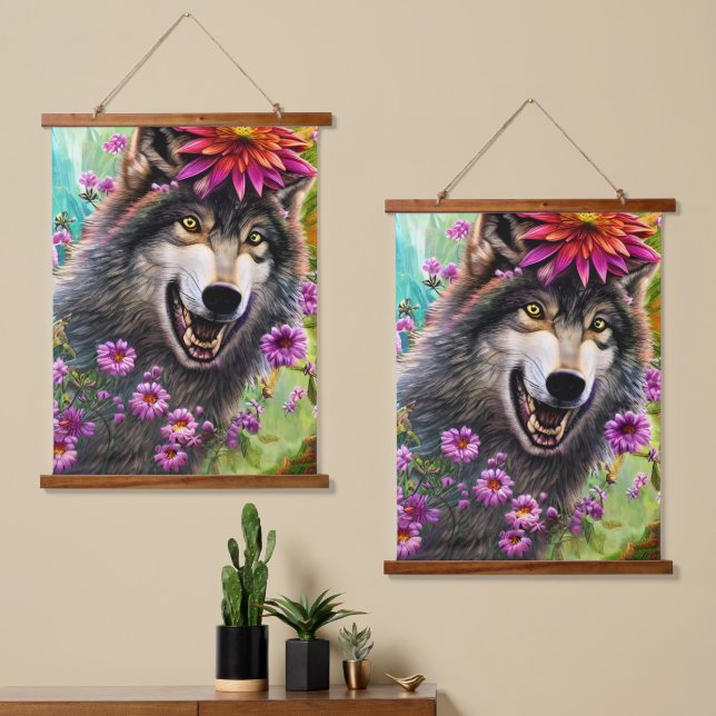 Tapisserie Suspendue Effrayant Roi Wolf (Asymétrique)