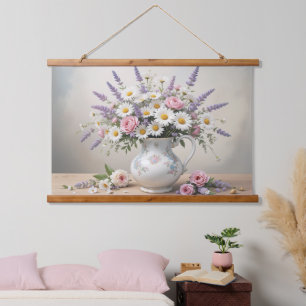 Tapisserie Suspendue Elégant bouquet de printemps dans Vase Soft Floral