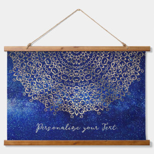 Tapisserie Suspendue Elégant Golden Mandala Trippy Psychedelic Hippie