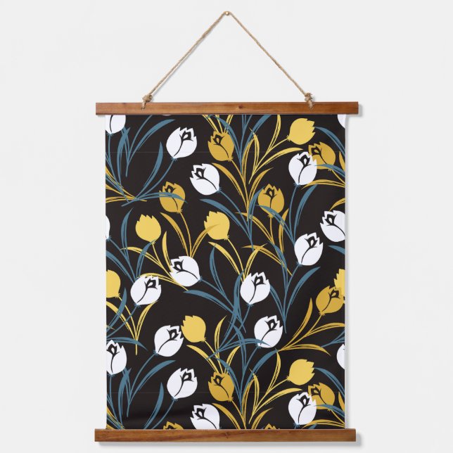 Tapisserie Suspendue Élégant motif floral de Tulipe (Recto)