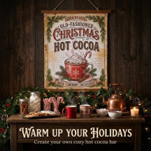 enseigne de cacao de Noël à l'ancienne