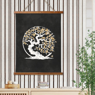 Tapisserie Suspendue Enso Zen Cercle Sakura arbre