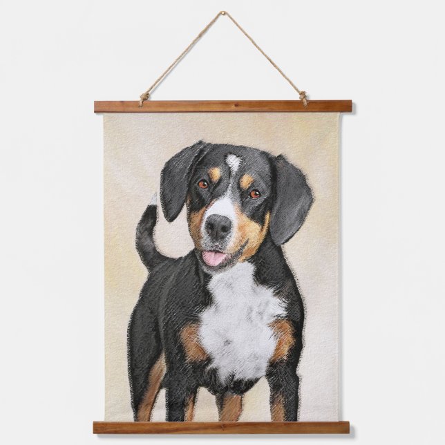 Tapisserie Suspendue Entlebucher Mountain Dog Painting Original Chien A (Recto)