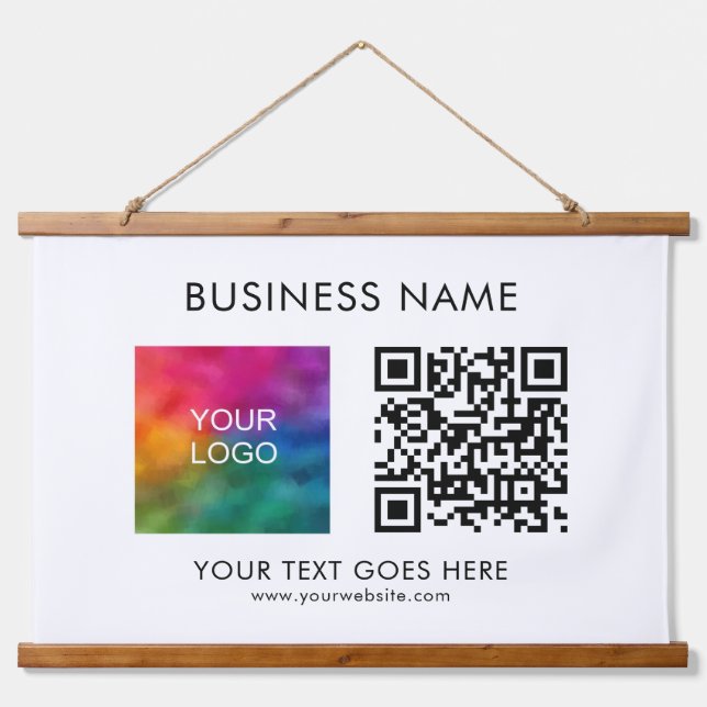Tapisserie Suspendue Entreprise Client Code QR Code Logo Texte (Devant)