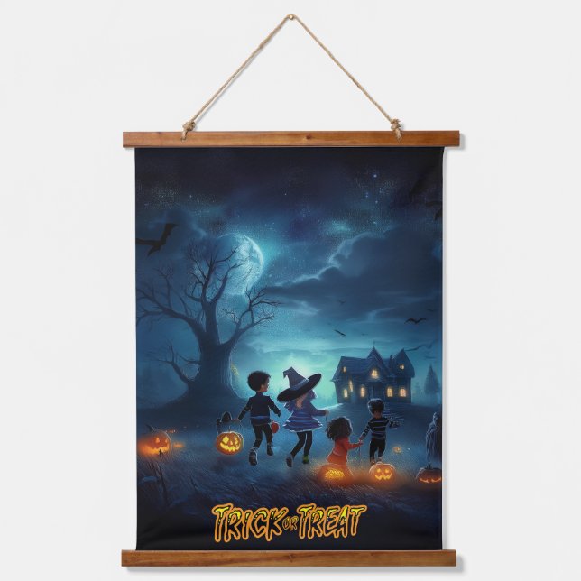 Tapisserie Suspendue Erie Halloween Kids Trick ou le traitement (Recto)