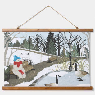 Tapisserie Suspendue Étang aux canards - Hiver