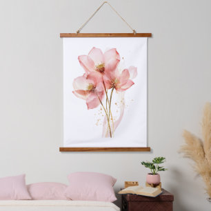 Tapisserie Suspendue Ethérée d'aquarelle rose Lotus