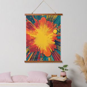 Tapisserie Suspendue Explosion d'art pop de style comique (1)