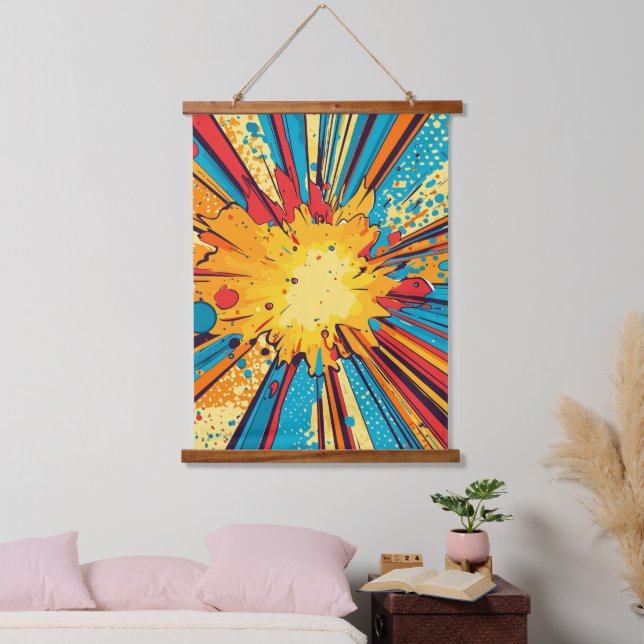 Tapisserie Suspendue Explosion d'art pop de style comique (11) (Chambre à coucher)